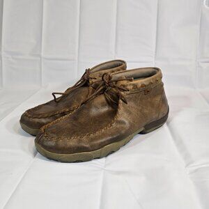 Twisted X Moc Chukka Driving Boots Men Size 12 Brown Ankle Leather Lace Up